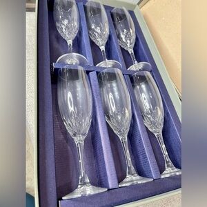 SIX Vicmonte J.G. Durand Crystal Champagne 62510 Arques France Box of 6 Vintage